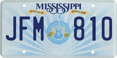 MS license plate JFM810