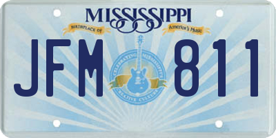 MS license plate JFM811