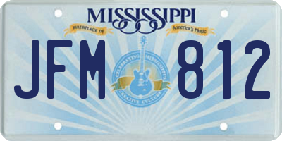 MS license plate JFM812