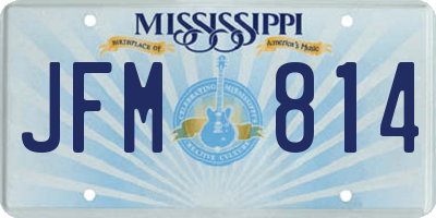 MS license plate JFM814