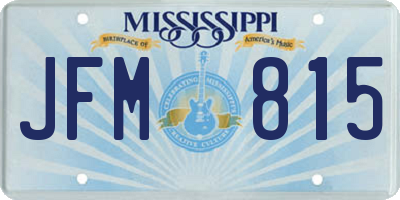 MS license plate JFM815