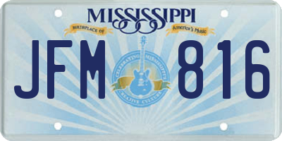 MS license plate JFM816