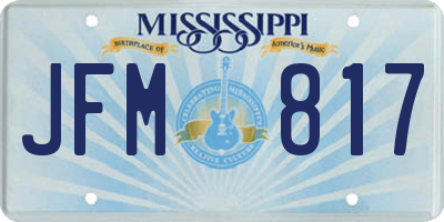 MS license plate JFM817