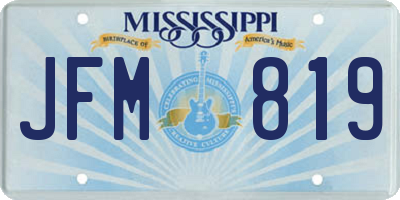 MS license plate JFM819