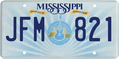 MS license plate JFM821