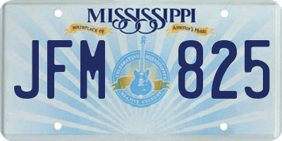 MS license plate JFM825