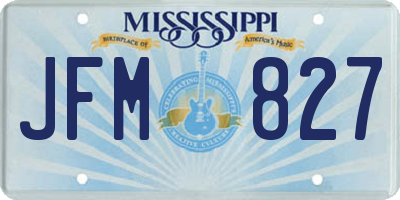 MS license plate JFM827