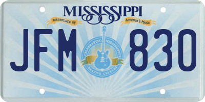 MS license plate JFM830