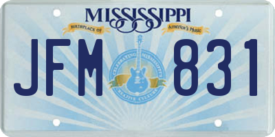 MS license plate JFM831