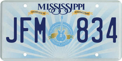 MS license plate JFM834