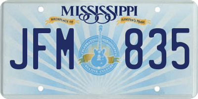 MS license plate JFM835