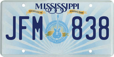 MS license plate JFM838