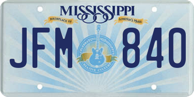 MS license plate JFM840