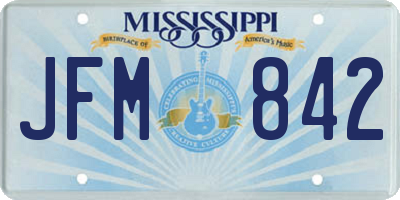 MS license plate JFM842
