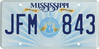 MS license plate JFM843