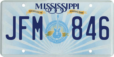 MS license plate JFM846