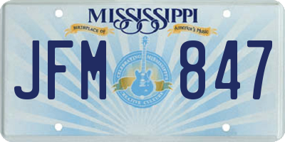 MS license plate JFM847