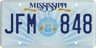 MS license plate JFM848