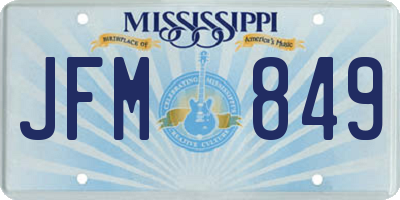 MS license plate JFM849