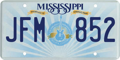 MS license plate JFM852