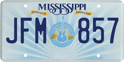MS license plate JFM857
