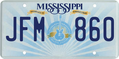 MS license plate JFM860