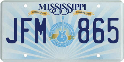 MS license plate JFM865