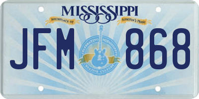 MS license plate JFM868