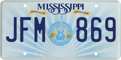 MS license plate JFM869
