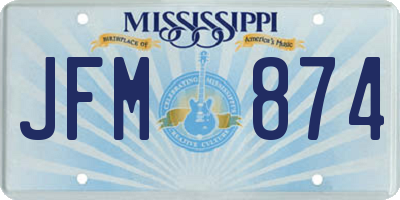 MS license plate JFM874