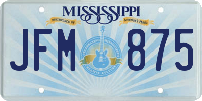 MS license plate JFM875