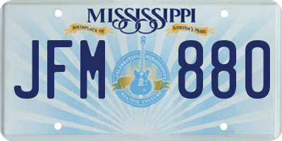 MS license plate JFM880