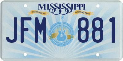 MS license plate JFM881