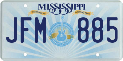 MS license plate JFM885
