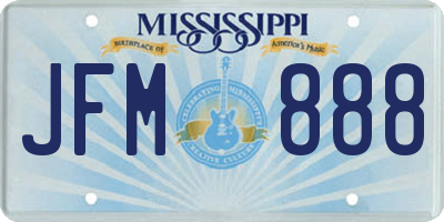 MS license plate JFM888