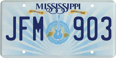 MS license plate JFM903