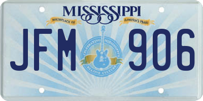 MS license plate JFM906