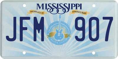 MS license plate JFM907