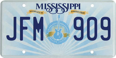 MS license plate JFM909