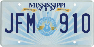 MS license plate JFM910