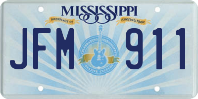 MS license plate JFM911