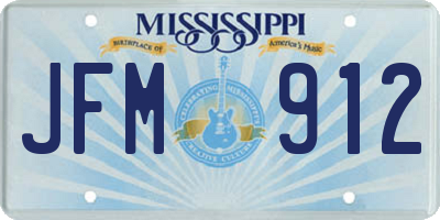 MS license plate JFM912