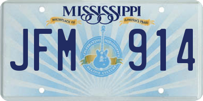MS license plate JFM914