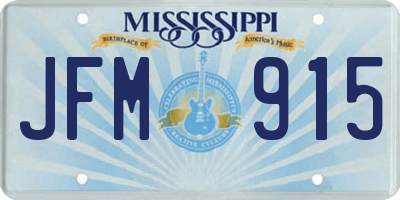 MS license plate JFM915