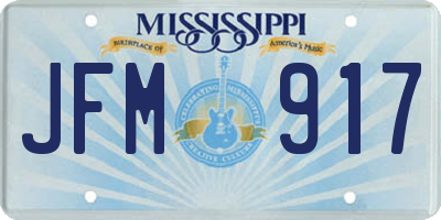 MS license plate JFM917