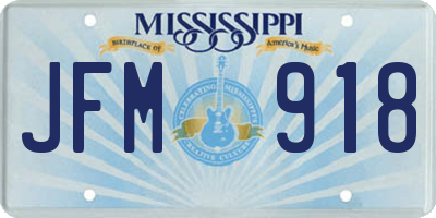 MS license plate JFM918