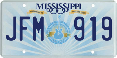 MS license plate JFM919