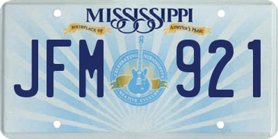 MS license plate JFM921