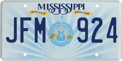 MS license plate JFM924
