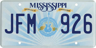 MS license plate JFM926